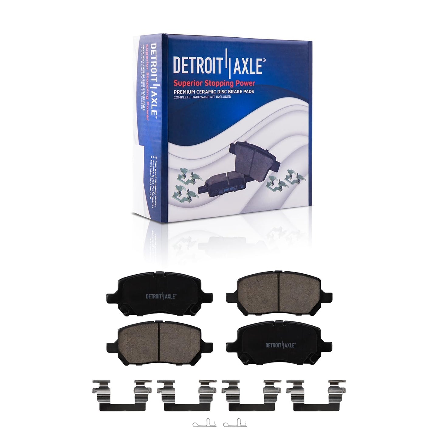 Detroit Axle - Front Brake Kit for Chevy GMC Silverado Sierra 2500HD 3500, Avalanche 2500, Sierra 3500HD, Express Savana 3500 4500 Drilled Disc Brakes Rotors Ceramic Brake Pads Replacement:12.8" inch