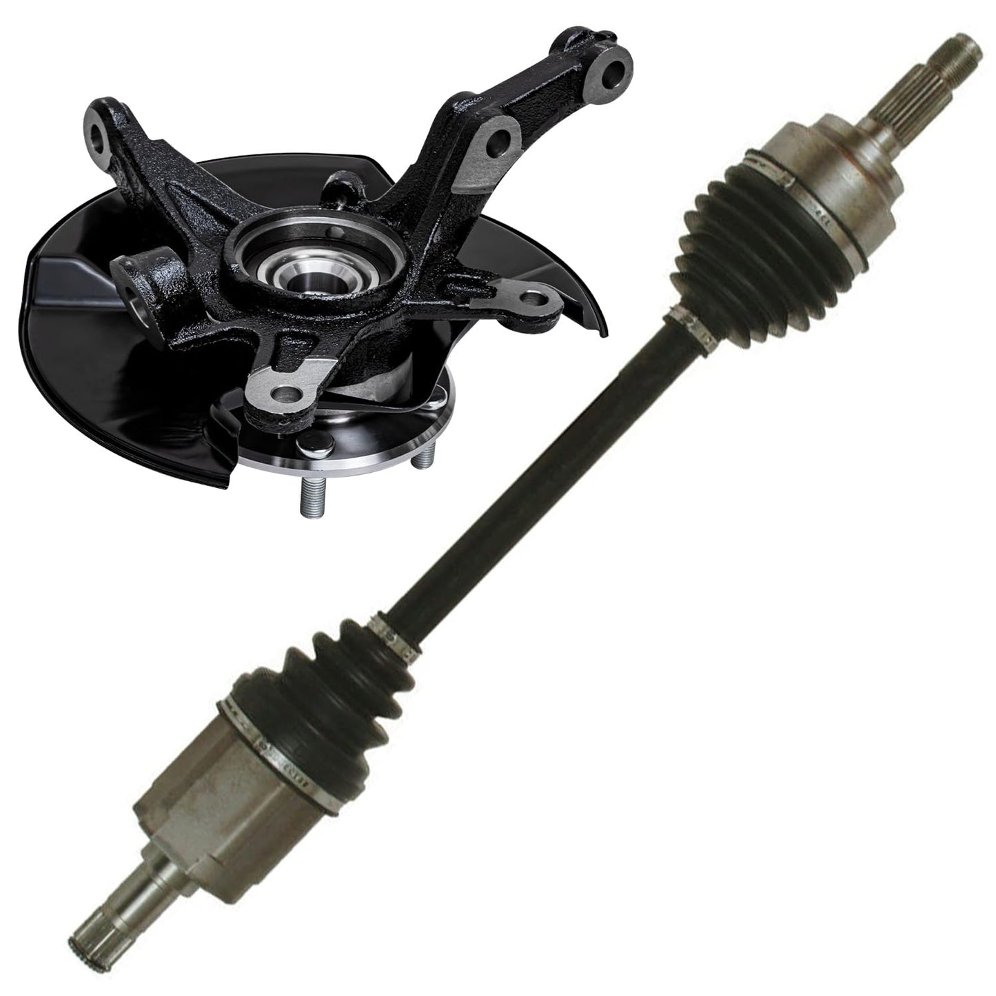 Detroit Axle - 4WD 2 Front CV Axle Shafts for 2007-2020 Chevy Silverado 1500 GMC Sierra Suburban Yukon XL 1500 Tahoe Avalanche Escalade ESV EXT 6 Lugs CV Axle Shafts Assembly Pair Replacement