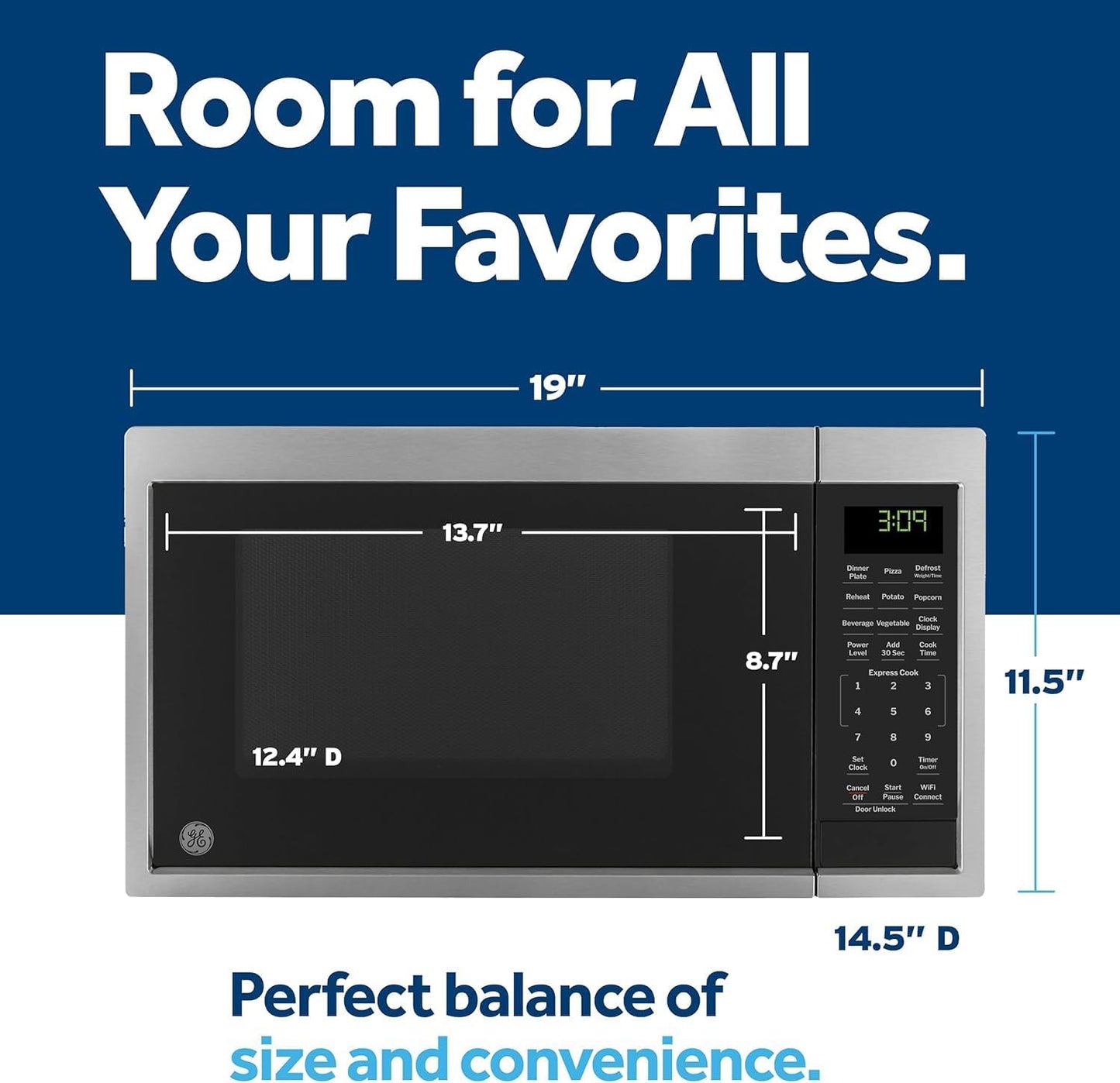 Smart Countertop Microwave Oven, Scan-to-Cook Technology, 0.9 Cubic Feet Capacity, 900 Watts, Child-Lock Technology, Smart Home & Kitchen Essentials, Stainless Steel