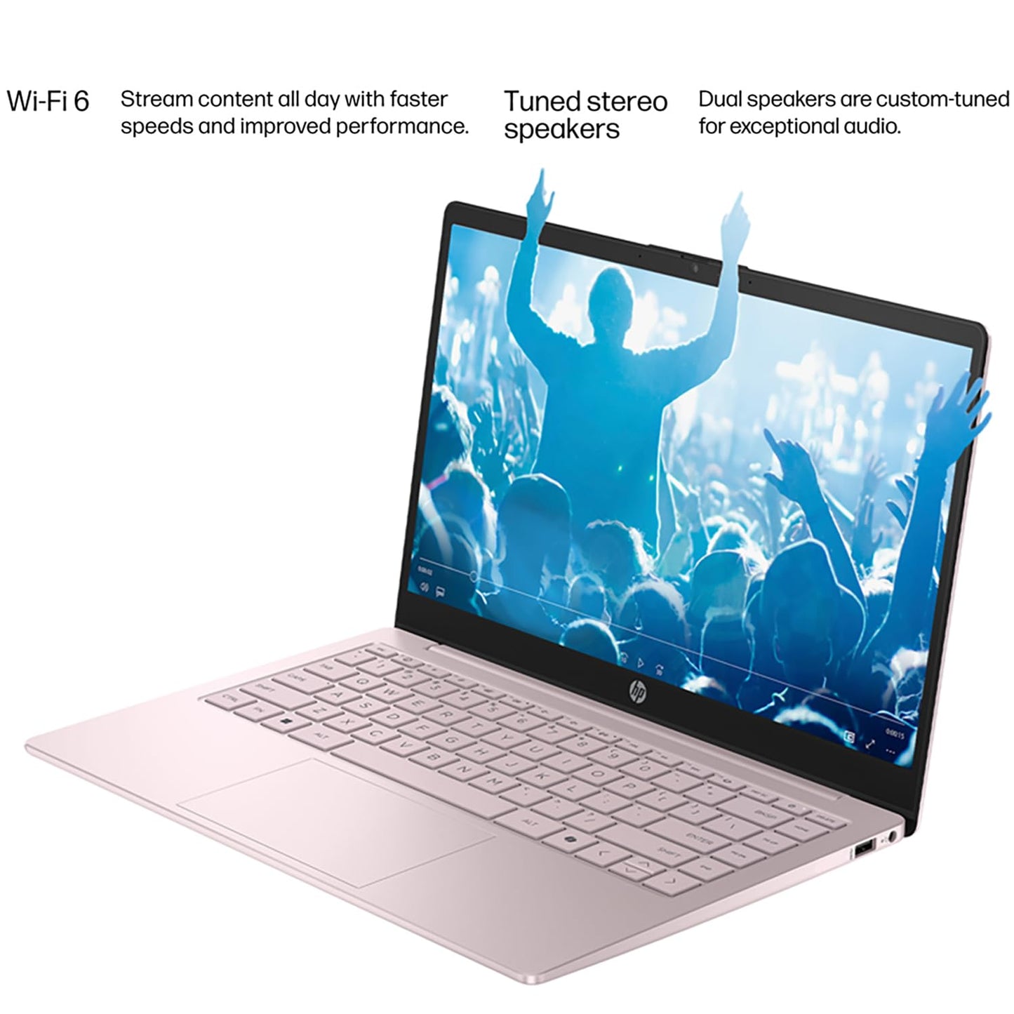 HP Laptop 2026 Edition with Copilot AI, 32GB RAM, 1TB SSD + 128GB UFS, Intel Processor, Long Battery Life, Lightweight, 1 Year Office 365, Windows 11 Home S for Students & Office, Type-C HUB, Pink