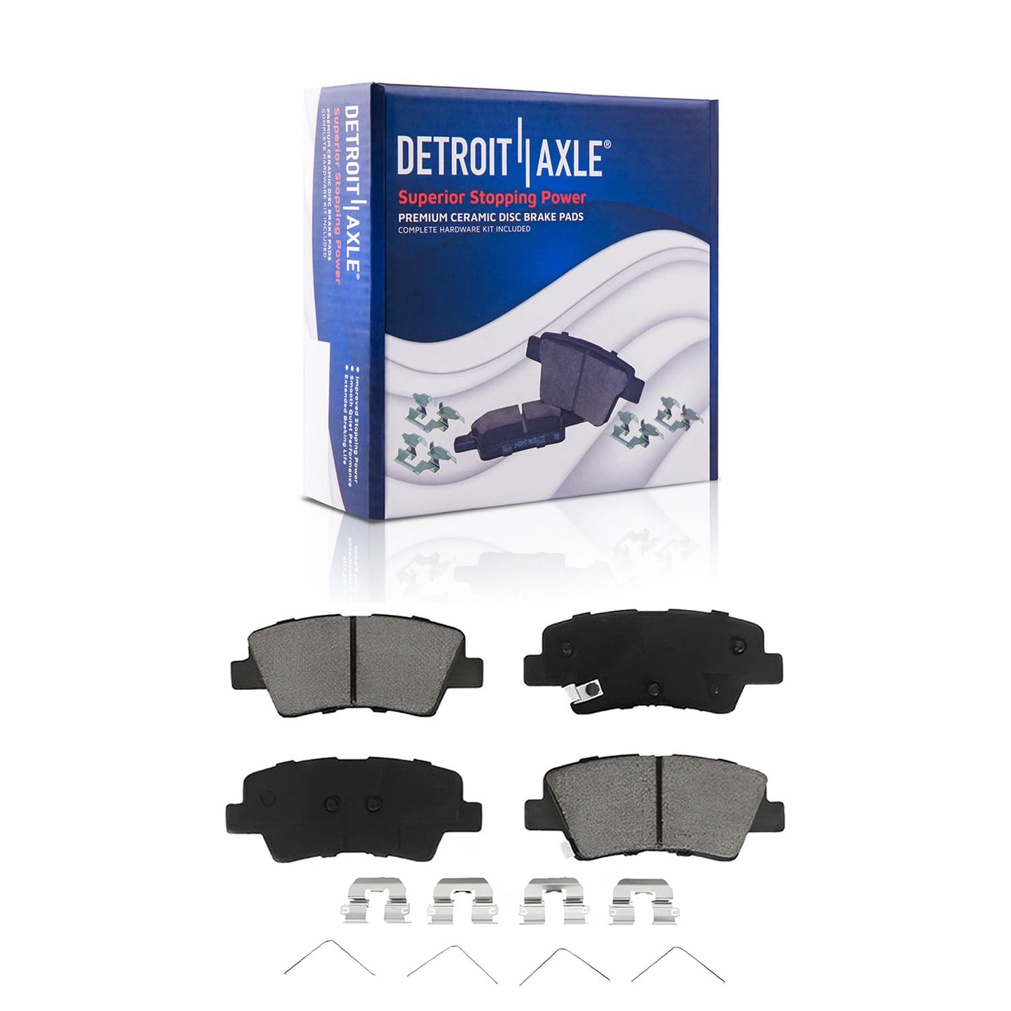 Detroit Axle - Rear Brake Kit for Chevy Silverado Sierra 1500 Suburban Yukon XL Tahoe Escalade ESV Drilled & Slotted Brake Rotors Ceramic Brakes Pads