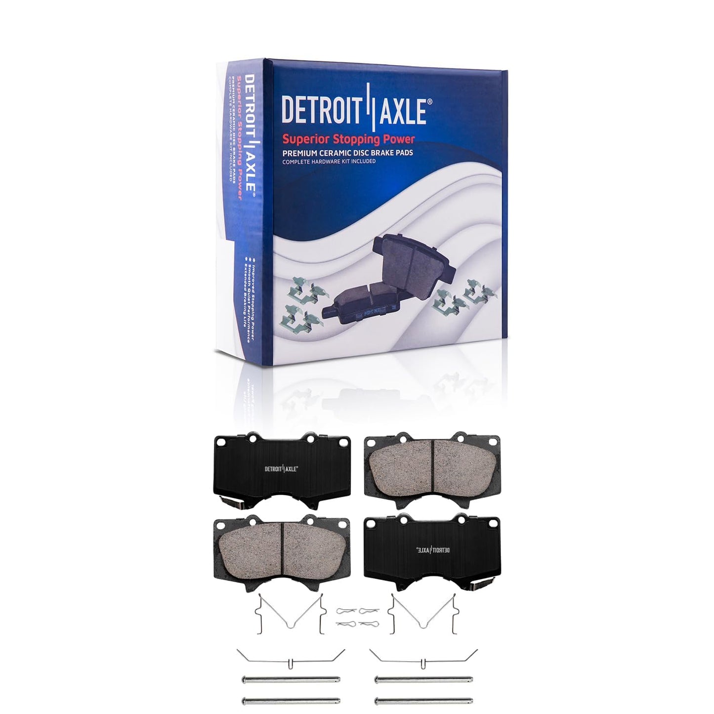 Detroit Axle - Front Brake Kit for 2003-2010 Honda Accord Disc Brake Rotors Ceramic Brakes Pads w/Hardware 2004 2005 2006 2007 2008 2009 Replacement [11.10 inch Rotors]