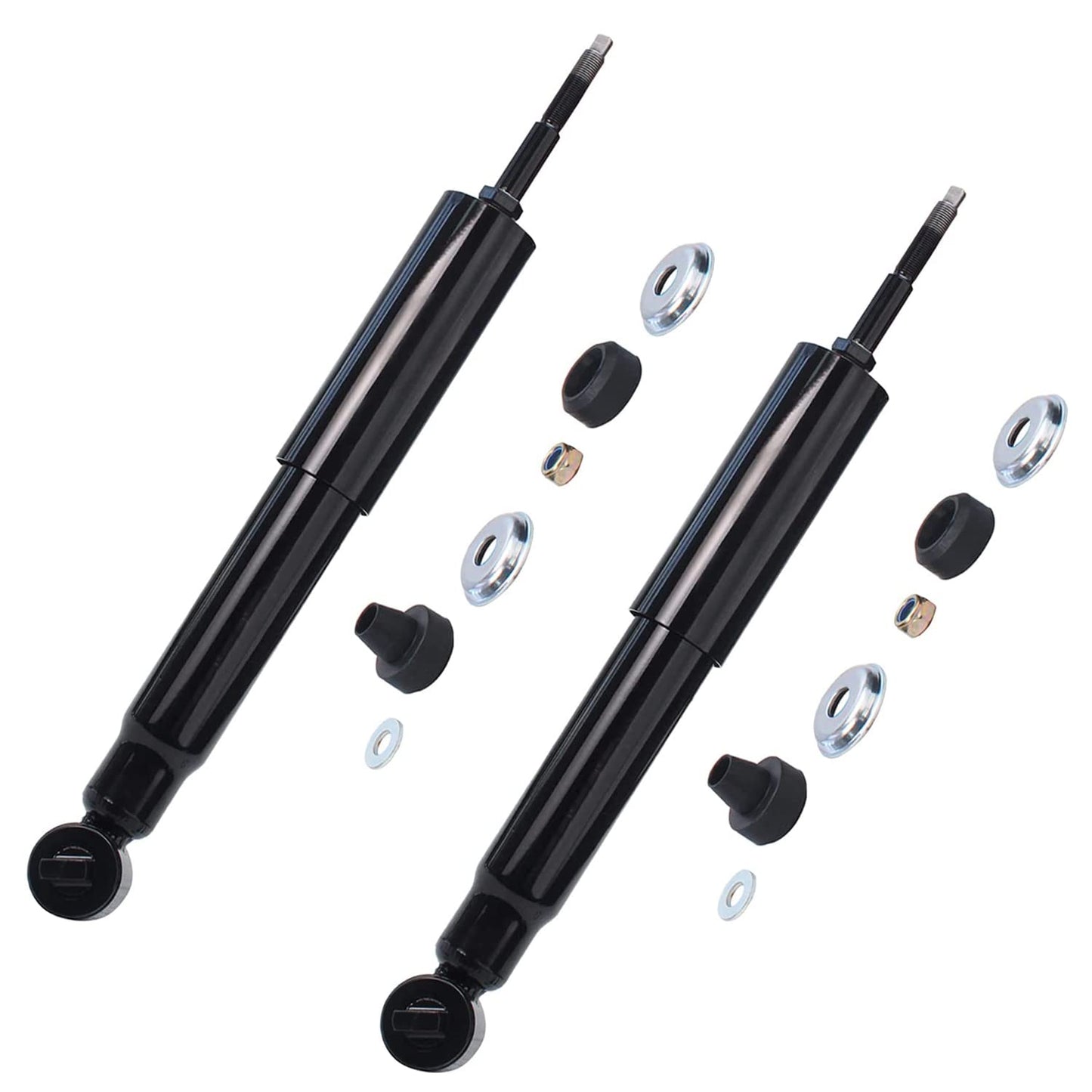 Detroit Axle - Front and Rear Shock Absorbers for 2007-2017 Jeep Wrangler, 2018 Wrangler JK 4 Complete Shock Absorber Assembly 2008 2009 2010 2011 2012 2013 2014 2015 2016 Replacement