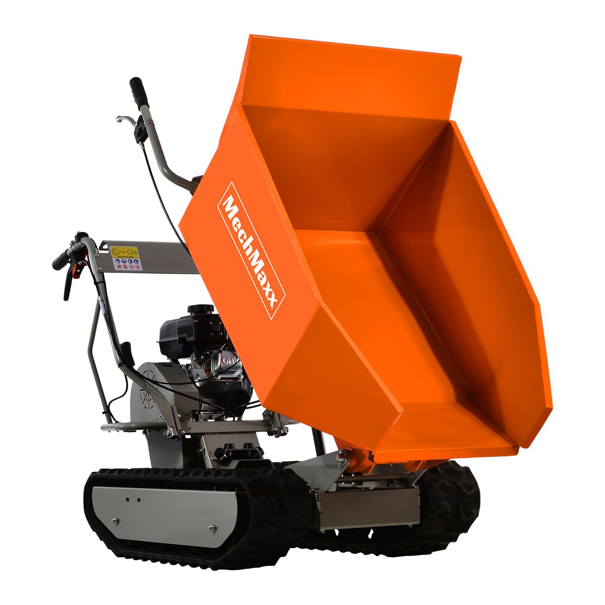 MechMaxx 1100Lb Loading 48V Battery Powered Wheel Barrow Electric Dumper Cart with 30W Light, Hydraulic Tipping, 1000W Brushless DC Motor, LED Display Screen, Model EH50 Yellow