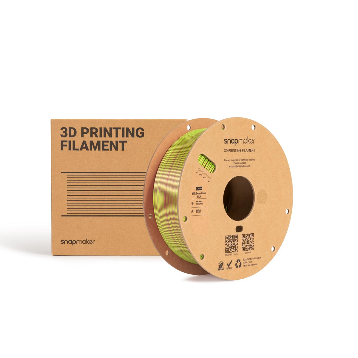 Snapmaker Silk PLA Filament 1.75mm, PLA 3D Printer Filament 1kg (2.2lbs)