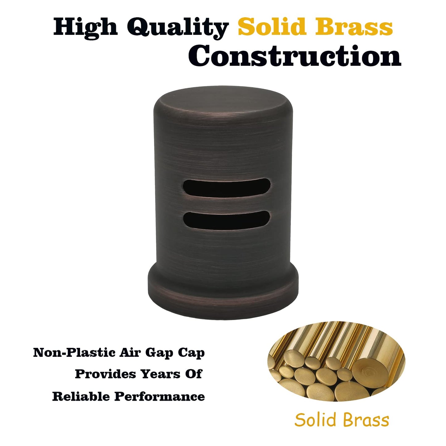 Dishwasher Air Gap Cover Black only, Skirted, Replacement Black air gap dishwasher,Solid Brass,Matte Black Finish