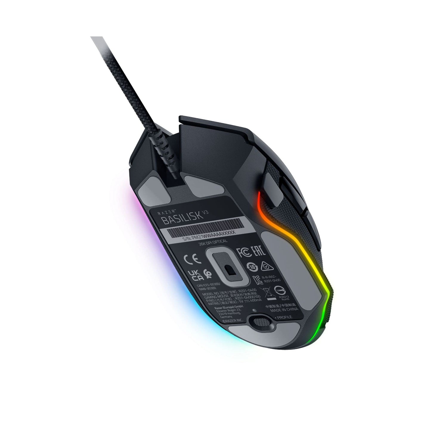 Razer Basilisk V3 Customizable Ergonomic Gaming Mouse: Fastest Gaming Mouse Switch - Chroma RGB Lighting - 26K DPI Optical Sensor - 11 Programmable Buttons - HyperScroll Tilt Wheel - Classic Black