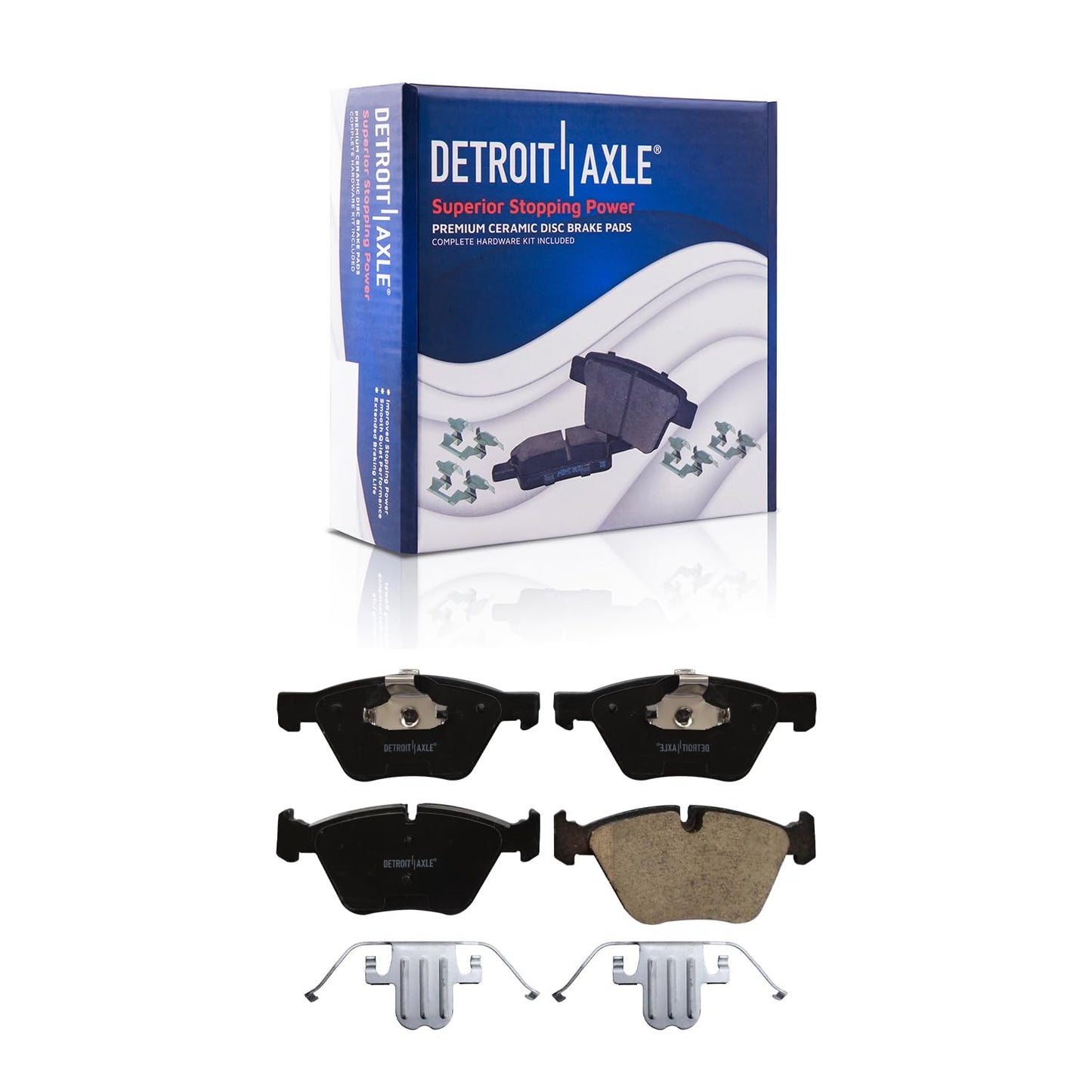 Detroit Axle - Rear Brake Pads for 2019-2024 Chevy Silverado 1500 GMC Sierra 1500, 2021-2024 Tahoe Suburban Yukon XL Cadillac Escalade ESV, Canyon LYRIQ Colorado, Ceramic Brake Pads with Hardware