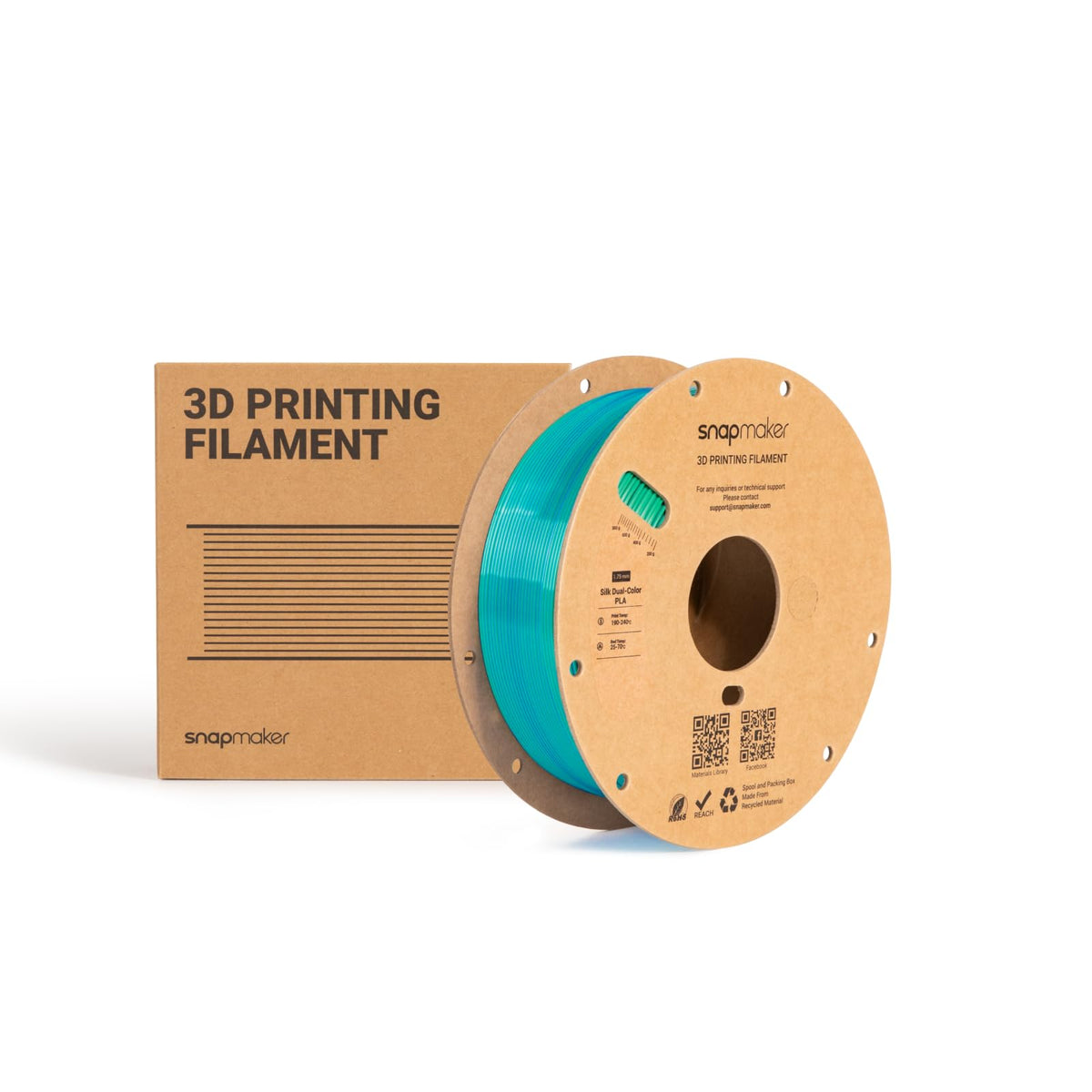 Snapmaker Silk PLA Filament 1.75mm, PLA 3D Printer Filament 1kg (2.2lbs)