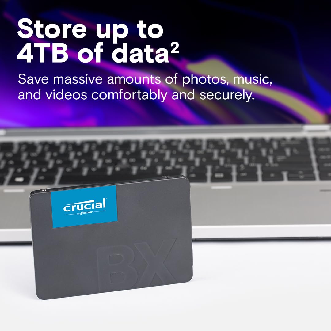 Crucial BX500 1TB 3D NAND SATA 2.5-Inch Internal SSD, up to 540MB/s - CT1000BX500SSD1, Solid State Drive