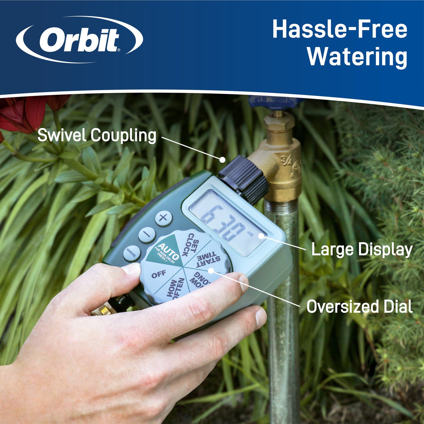 1-Outlet Programmable Hose Faucet Timer | Retail Packaging | 62061