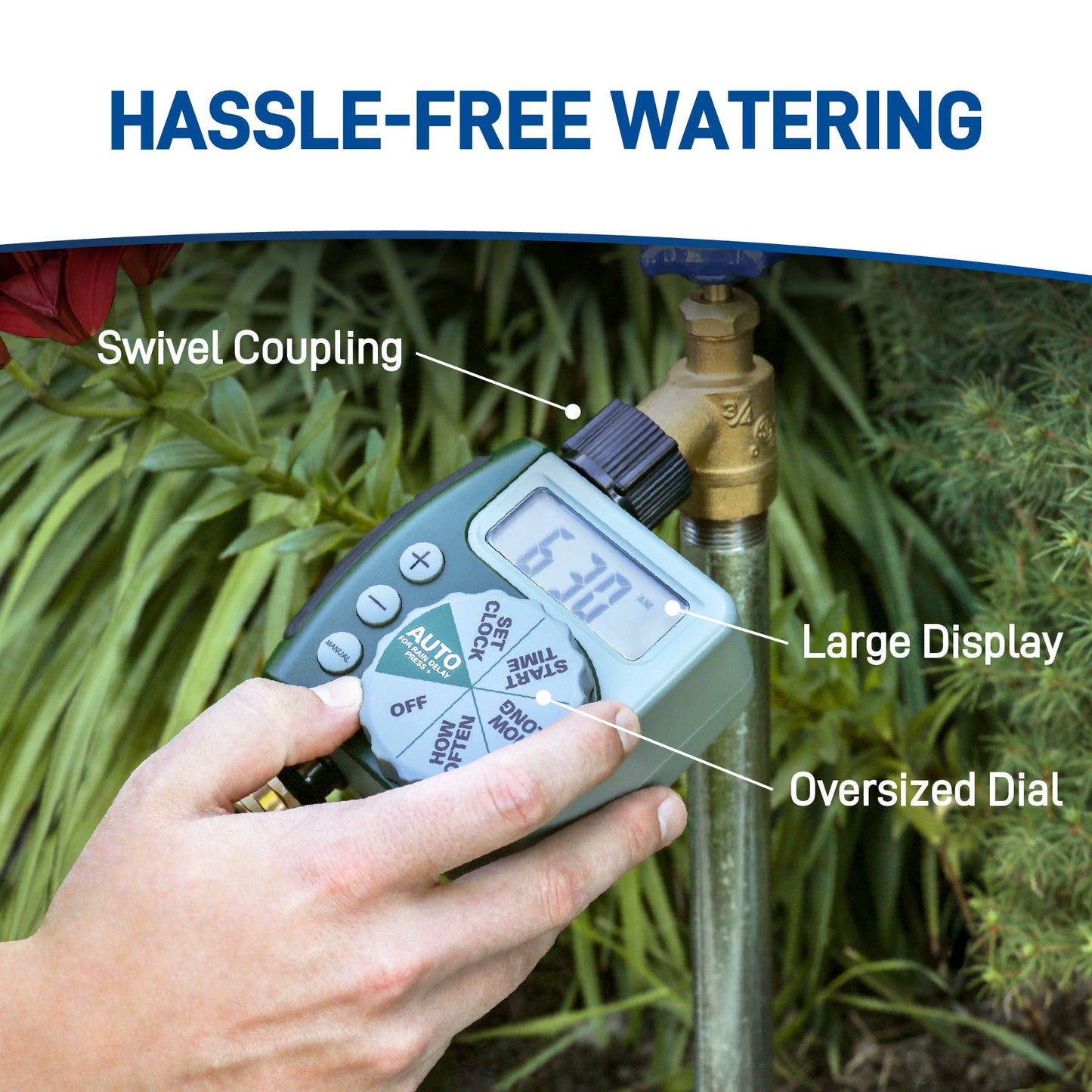 1-Outlet Programmable Hose Faucet Timer | Retail Packaging | 62061