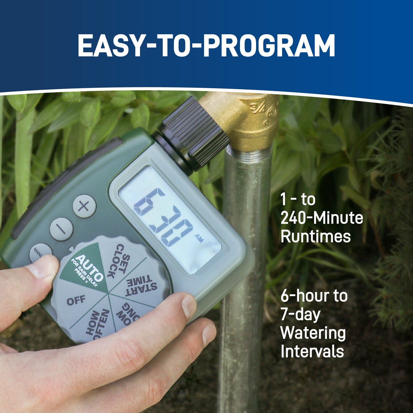 1-Outlet Programmable Hose Faucet Timer | Retail Packaging | 62061