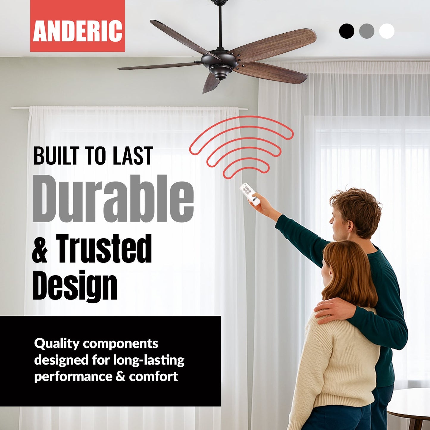 Substitute for Hampton Bay TR222A Ceiling Fan Remote Control [63T-AC83T-KIT]