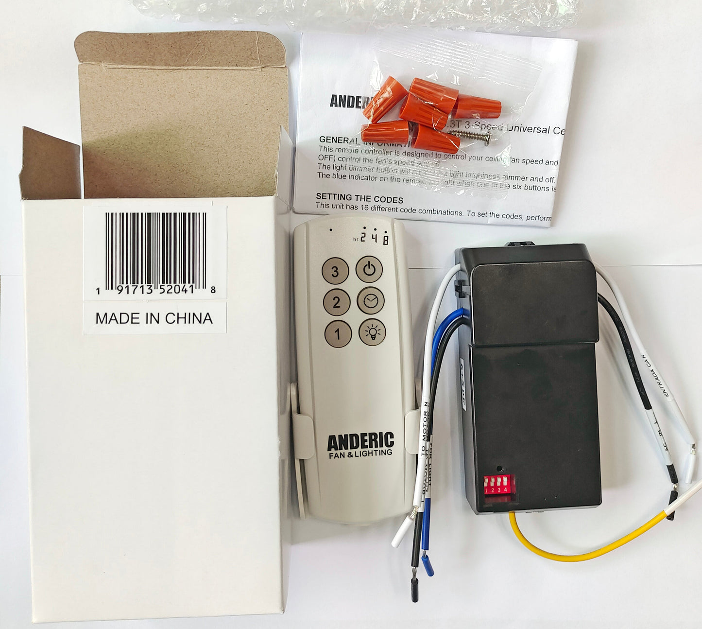 Substitute for Hampton Bay / Hunter K803201000 3-Speed Ceiling Fan Receiver - K803201000 [63T-AC83T-KIT]