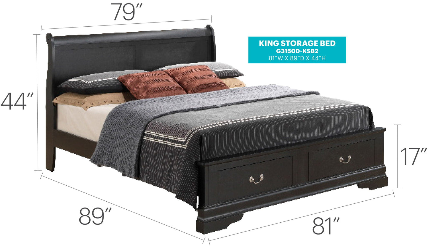 Upholstered Panel Sleigh Bed Design