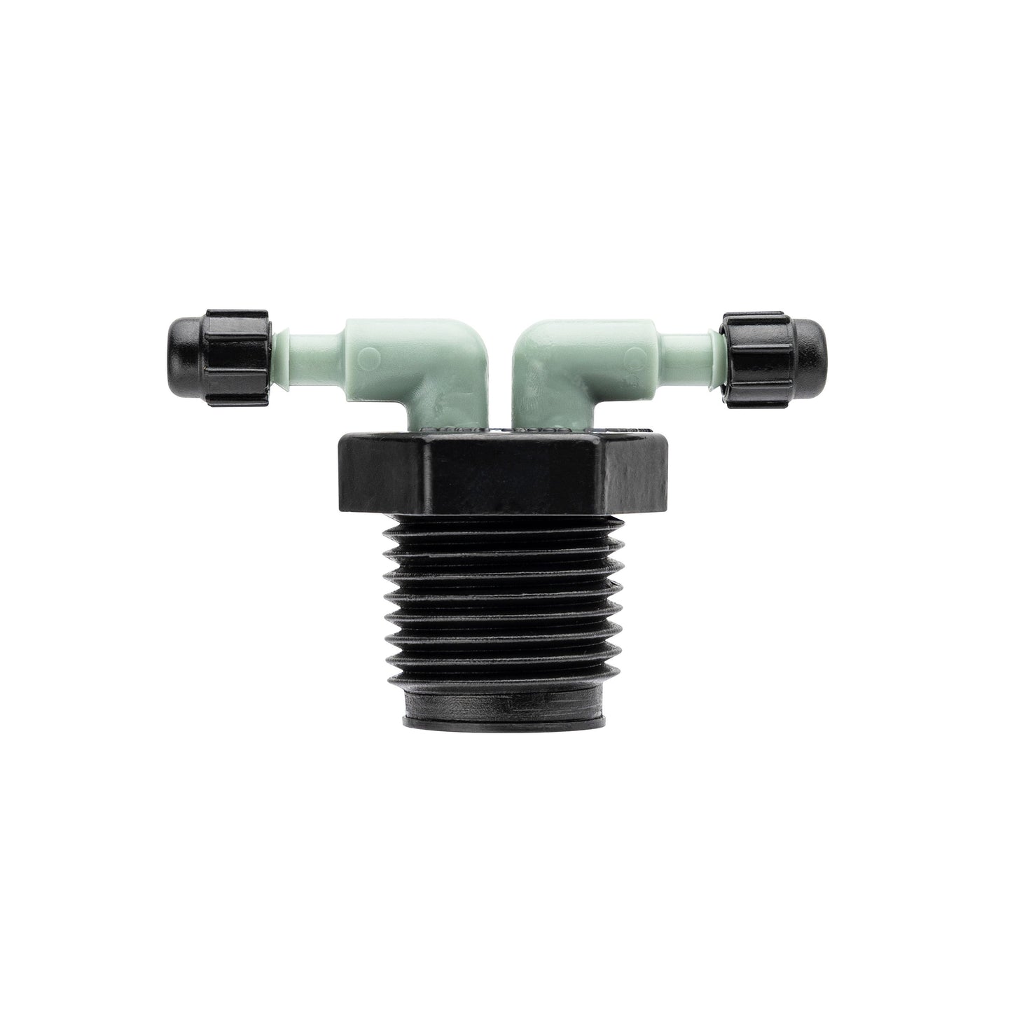 1/2" MPT x 1/4" Barb 2-Port Full Flow Drip Manifold 67035
