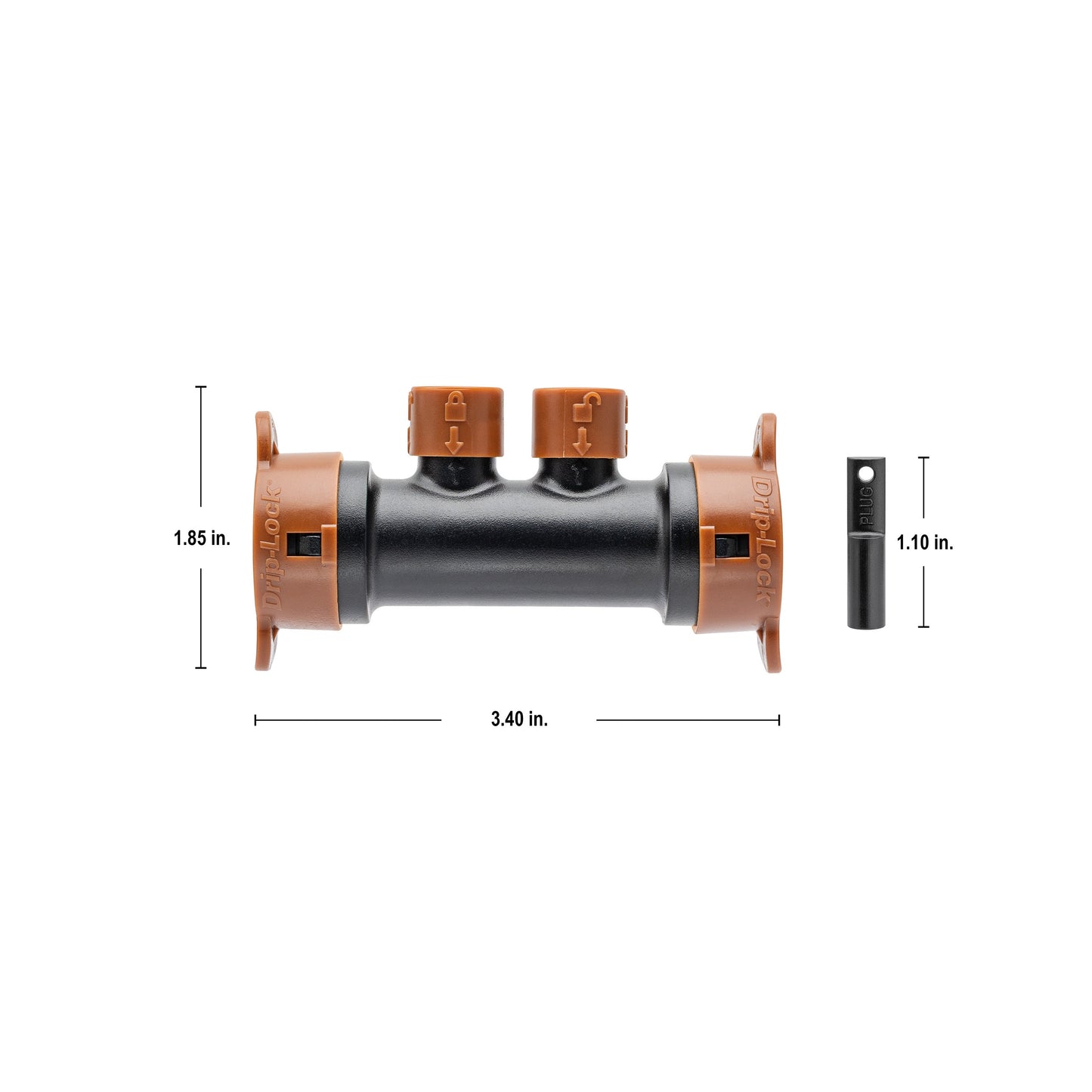 1/2" x 1/4" Drip-Lock 2-Port Drip Manifold 67046