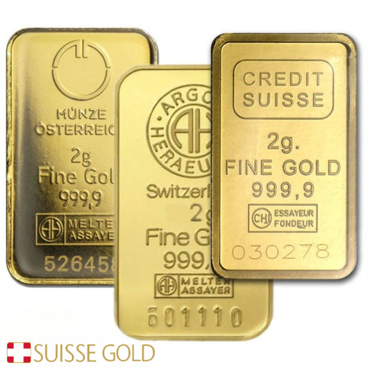 2 Gram Gold Bar 999 Fine Investment Grade Bullion 0.064 Oz