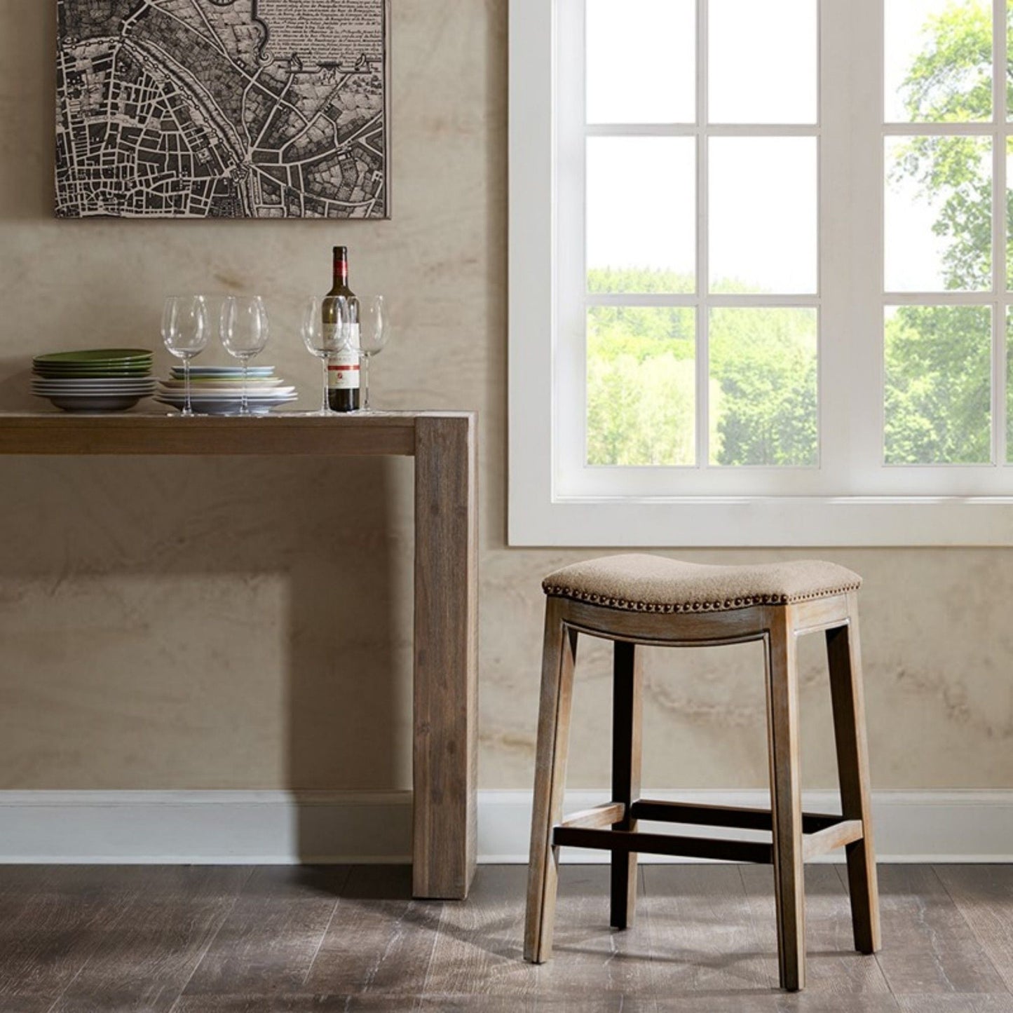 Saddle Counter Stool With High Density Foam