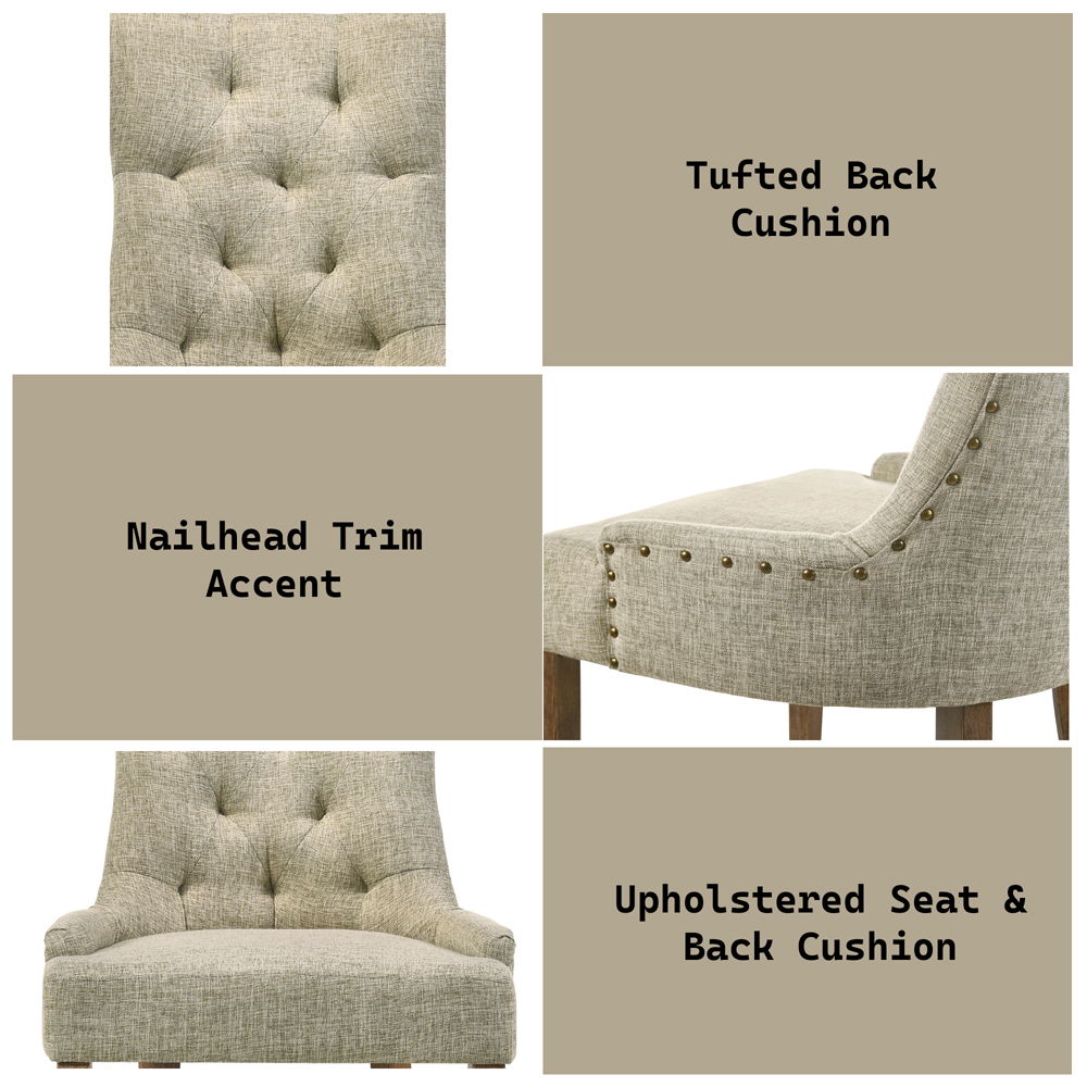 Yotam - Side Chair (Set of 2) - Beige Fabric & Salvaged Oak