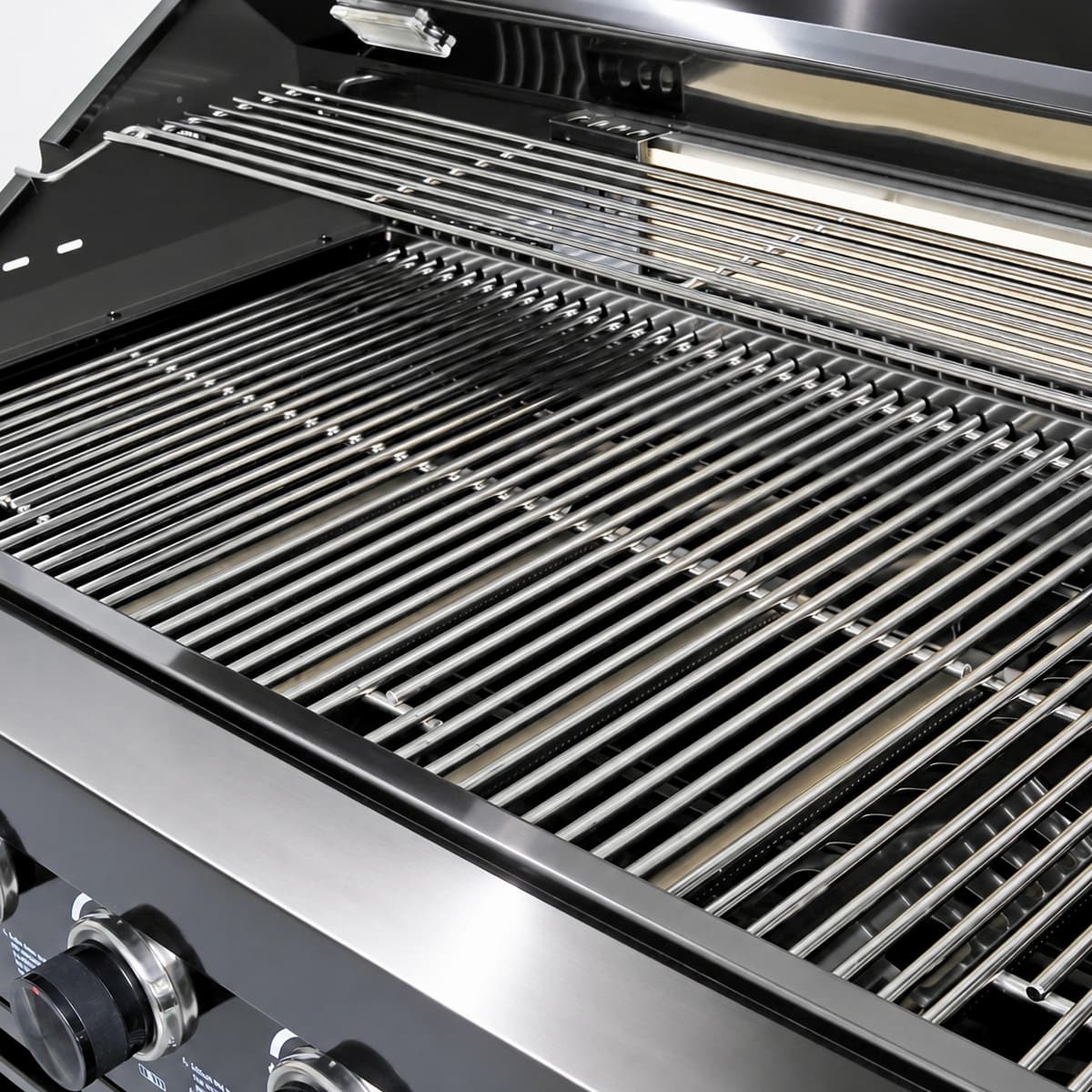 63" 6-Burner Black Outdoor Kitchen Island Grill + Fridge