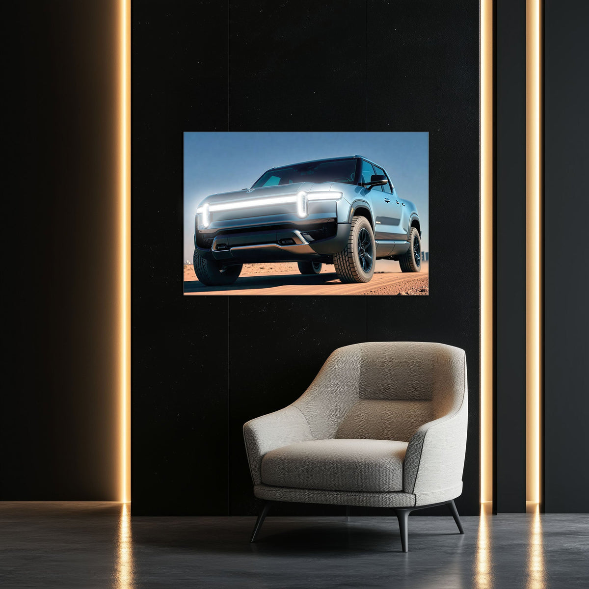 Car Neon LED Wall Art Sign with UV-Printed Acrylic and Integrated Lighting Design