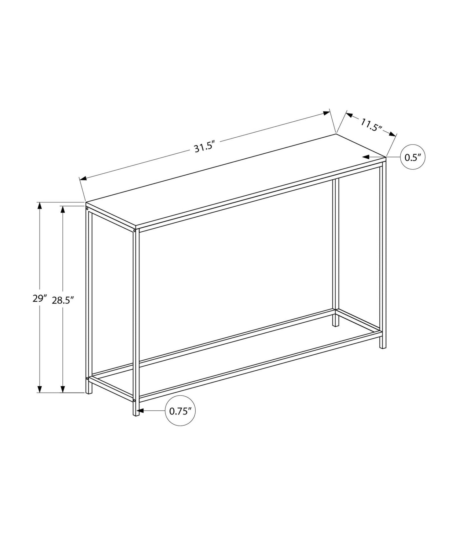 Accent Console Table For Entryway, Contemporary & Modern Design