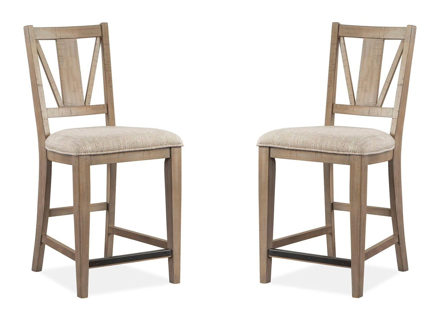 Paxton Place - Counter Chair With Upholstered Seat (Set of 2) - Dovetail Gray