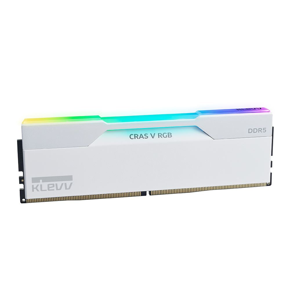 KLEVV CRAS V RGB 32GB (2x16GB) DDR5-6000 PC5-48000 CL30 Dual Channel Desktop Memory Kit 5AGU880-60A300J Brilliant White