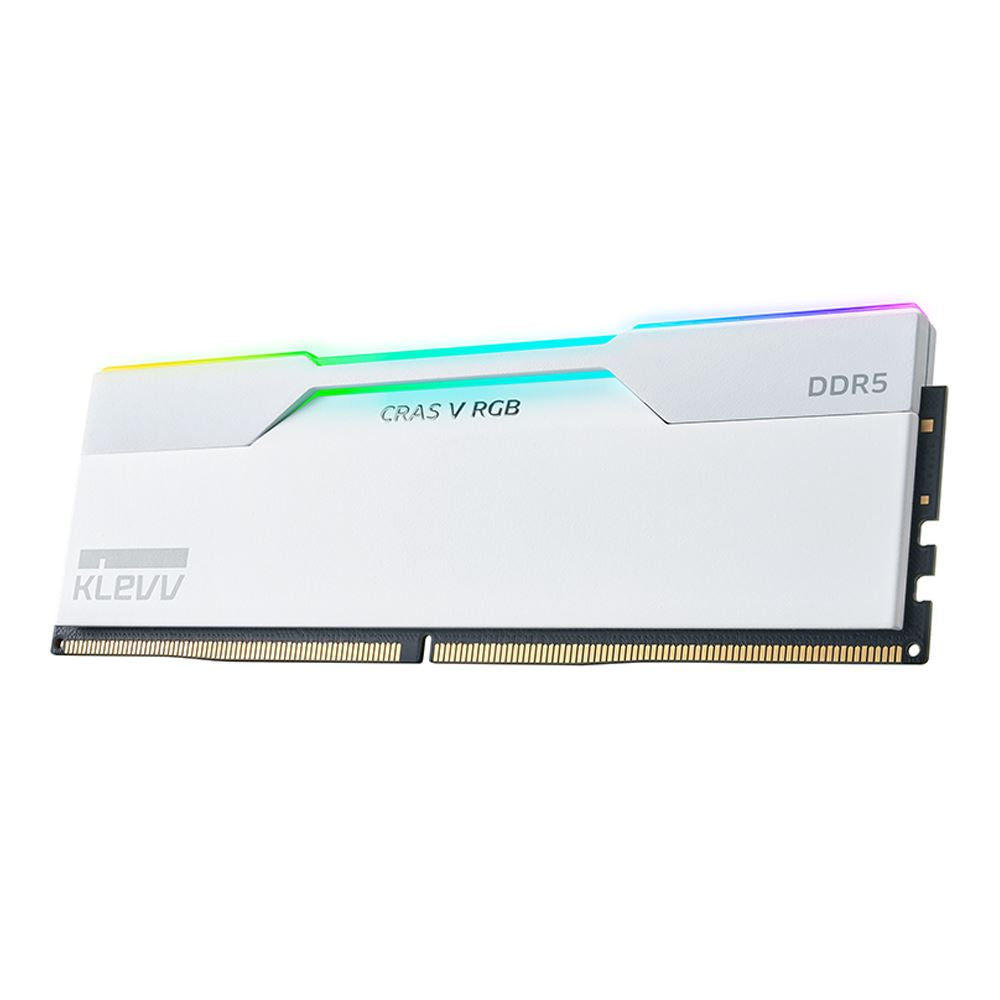 KLEVV CRAS V RGB 32GB (2x16GB) DDR5-6000 PC5-48000 CL30 Dual Channel Desktop Memory Kit 5AGU880-60A300J Brilliant White