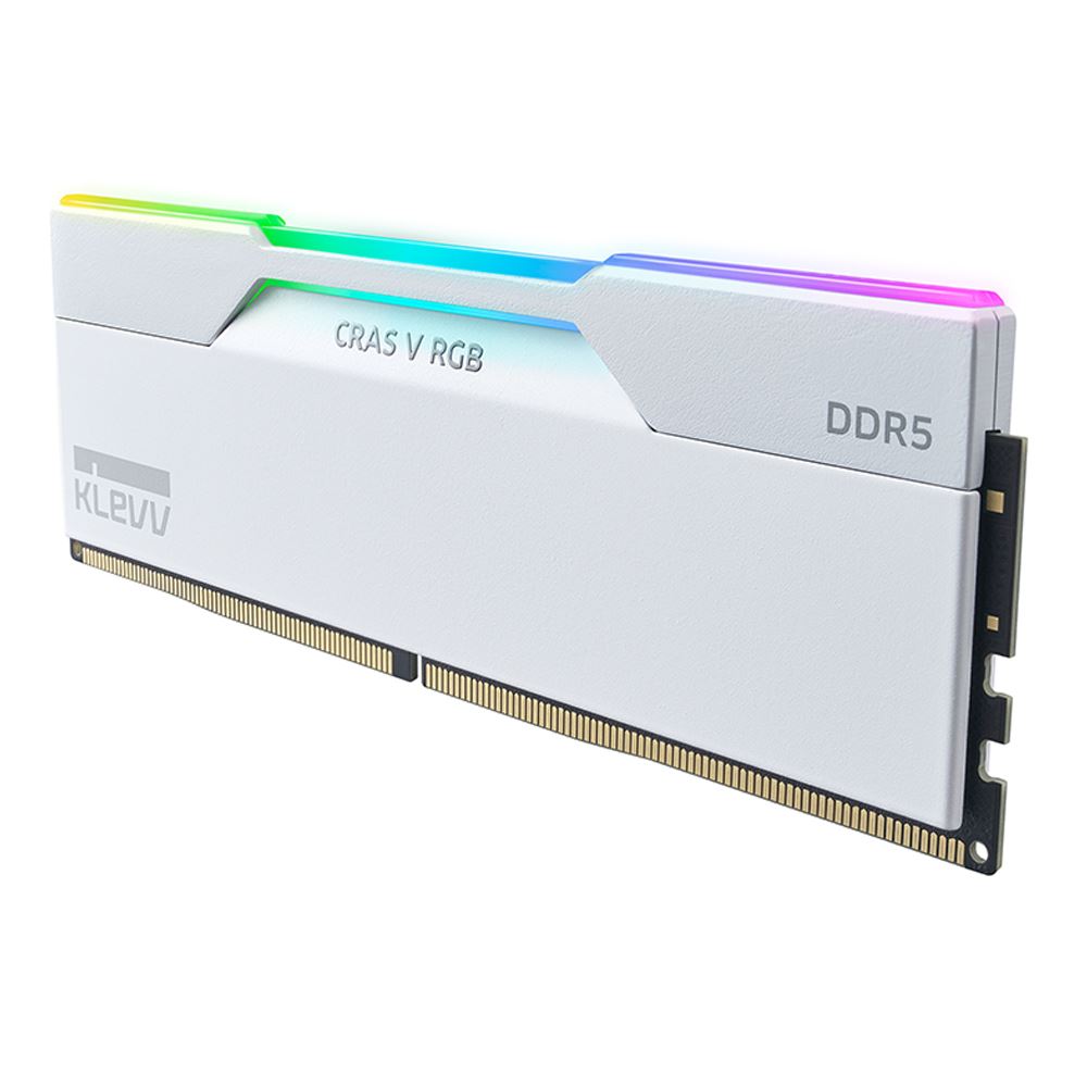 KLEVV CRAS V RGB 32GB (2x16GB) DDR5-6000 PC5-48000 CL30 Dual Channel Desktop Memory Kit 5AGU880-60A300J Brilliant White