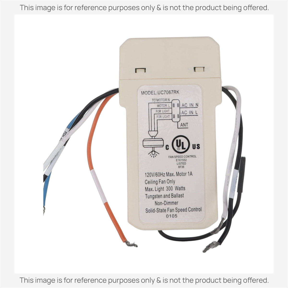 Anderic Substitute for Hampton Bay Windward III UC7067RK UP / Down Light Ceiling Fan Receiver - 7067KCB-62 [WindwardIIIKit]