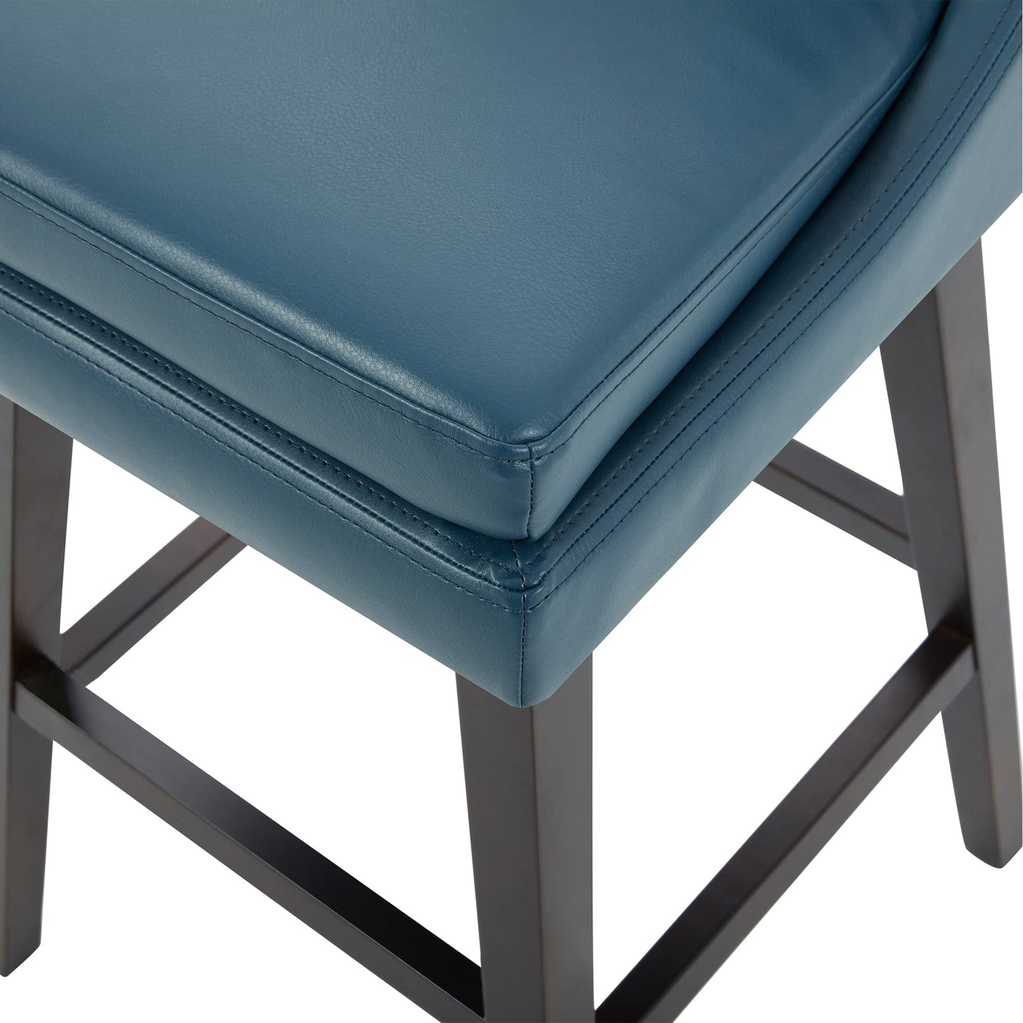CHITA Bar Height Swivel Barstool with Back Set of 2, FSC Certified Upholstered Bar Stool, 30.7" H Seat Height, Fabric in Ivory