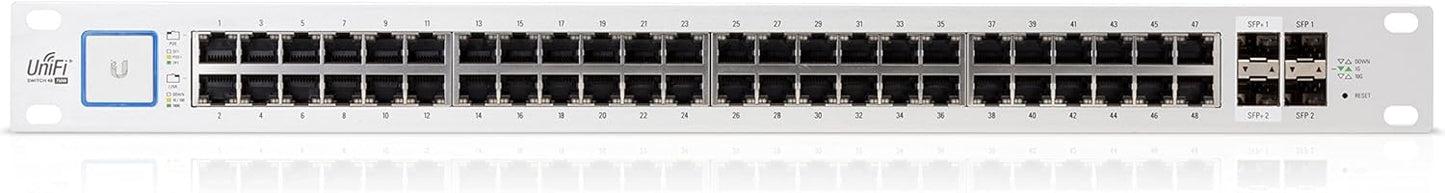 Ubiquiti UniFi Switch 48 Port US-48-750W Managed PoE+ Gigabit Switch with SFP 750W (Renewed)