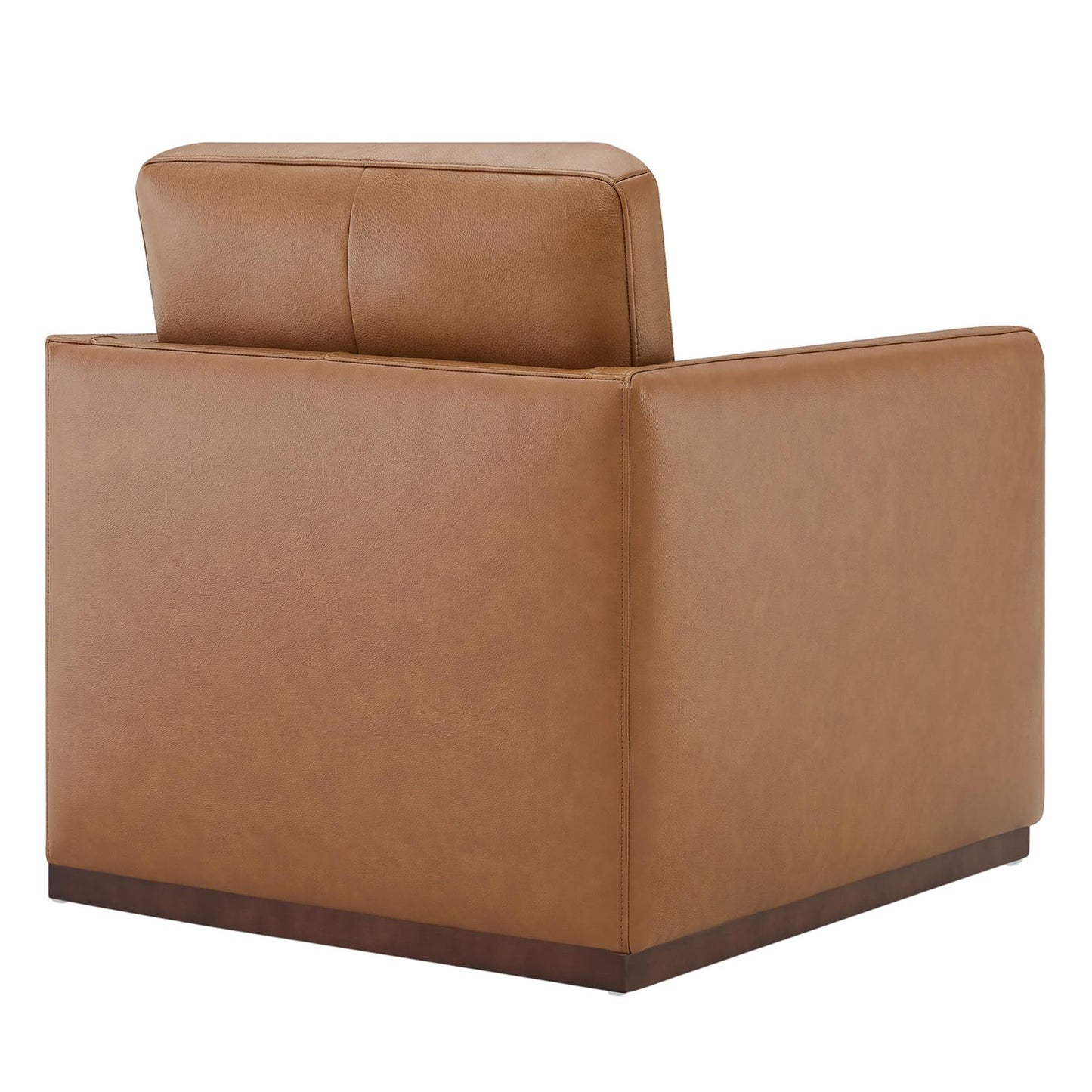 CHITA Genuine Leather Swivel Accent Chair, FSC Certified Mid Century Modern Arm Chair for Living Room and Bedroom, Fully Assembled, Saddle