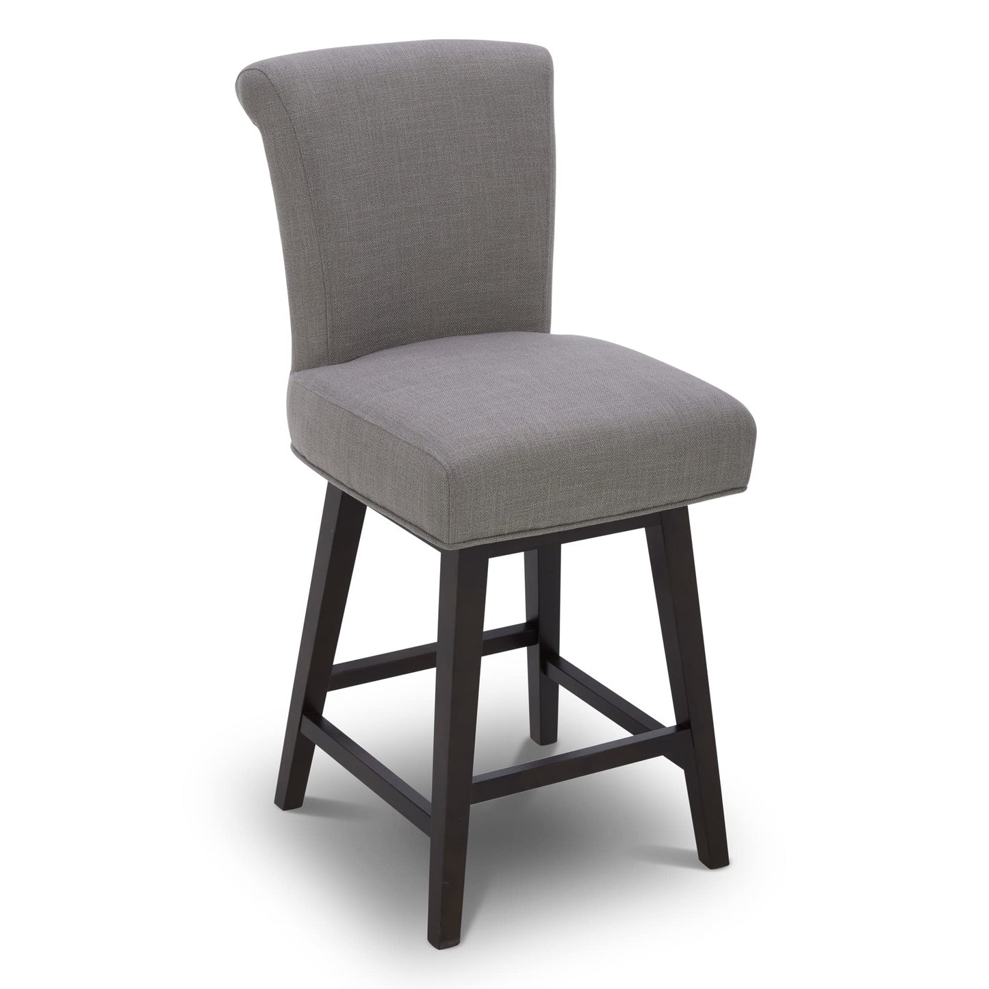 CHITA 30 Inch Counter Height Swivel Bar Stools Set of 2, FSC Certified Modern Upholstered Faux Leather Swivel Barstool Chairs with Back, Black