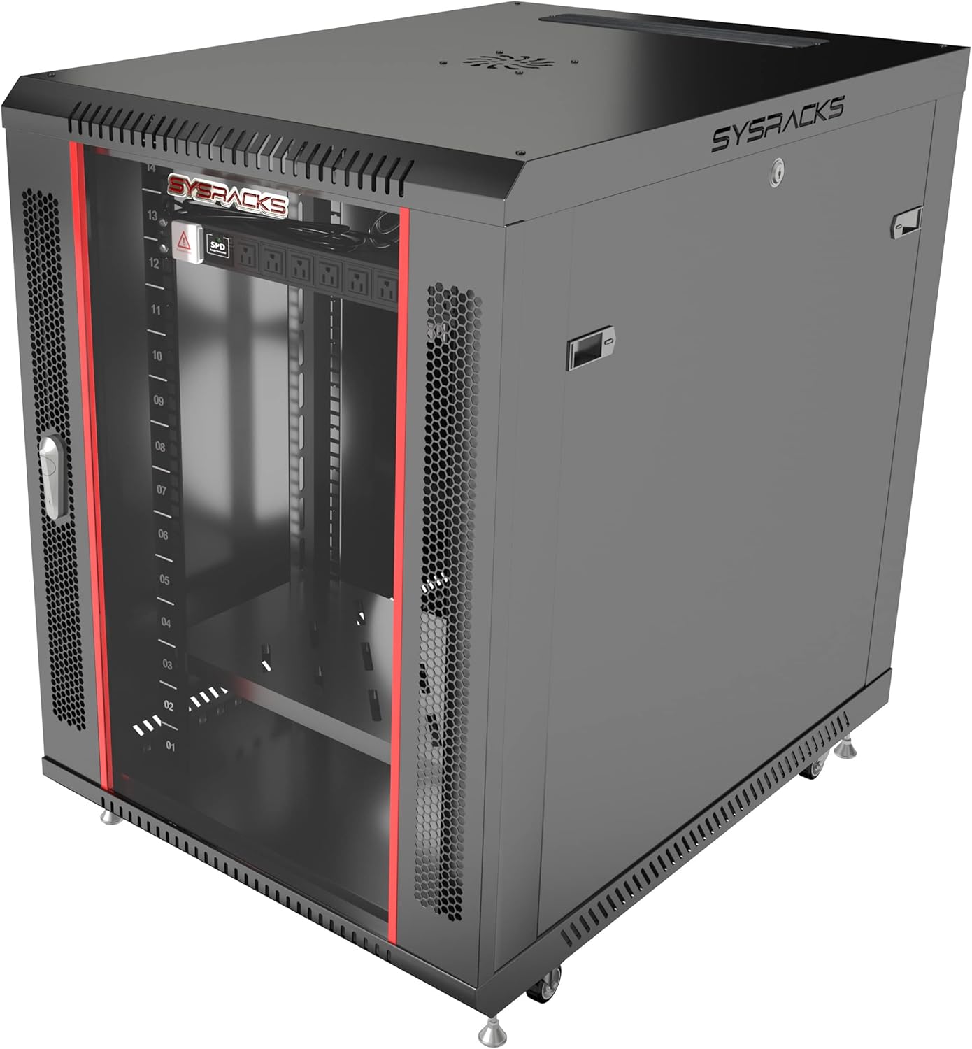 15U Server Rack Cabinet 35" Deep, Deployment-Ready Network Rack Enclosure with PDU, Fan & Shelf, Rolling IT Cabinet for Installers, AV Systems & Infrastructure