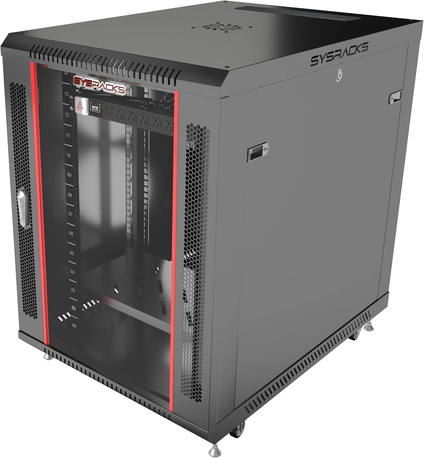 15U Server Rack Cabinet 35" Deep, Deployment-Ready Network Rack Enclosure with PDU, Fan & Shelf, Rolling IT Cabinet for Installers, AV Systems & Infrastructure