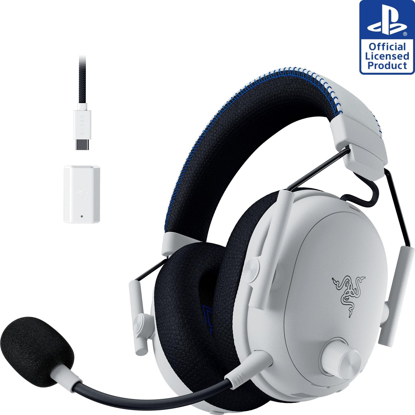 Razer BlackShark V3 Pro Wireless ANC Gaming Headset for PC: Full Band Mic - 50mm Drivers - 2.4 GHz, Bluetooth, USB, 3.5mm - Works with Mac, PS5, Nintendo Switch, Smartphone - 70 Hr Battery - Black
