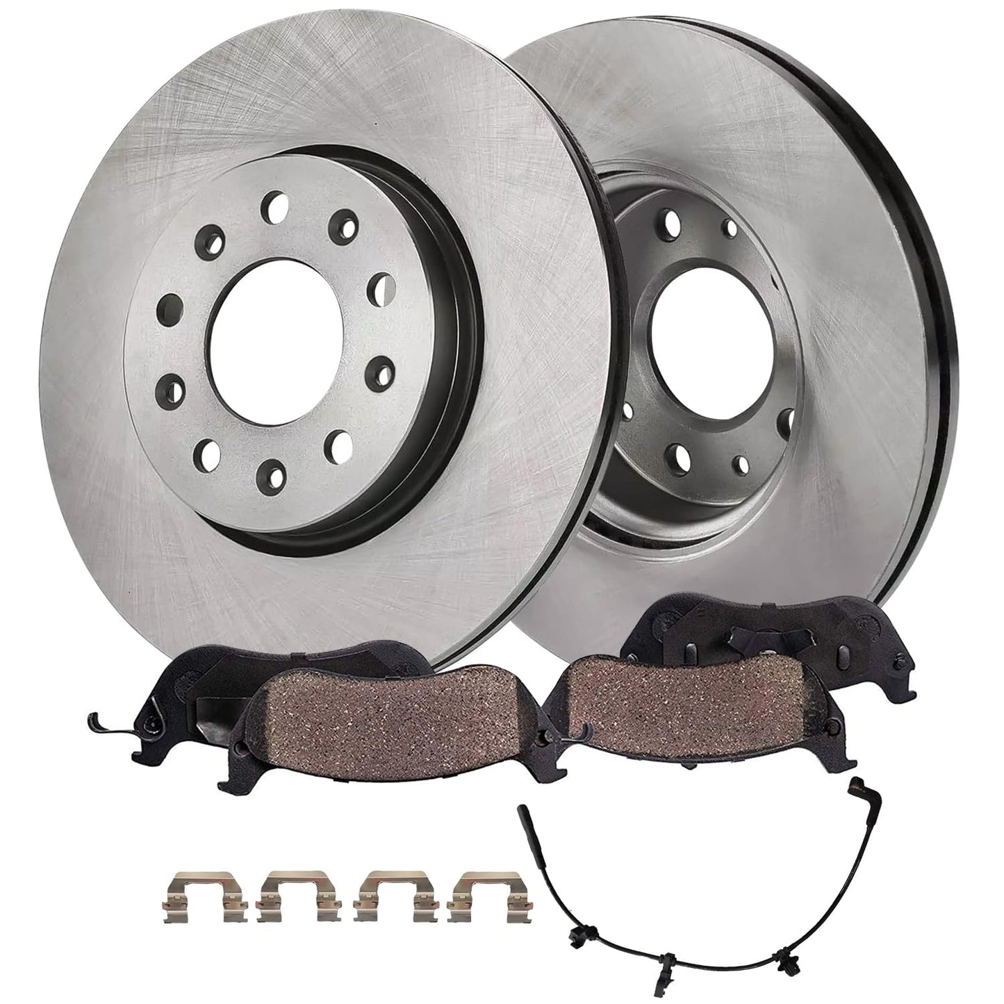 Detroit Axle - Kit de freno delantero para Chrysler 200 Sebring Dodge Avenger Caliber Jeep Compass Patriot Rotores de freno de cerámica Reemplazo de pastillas de freno : rotores delanteros de 11.57
