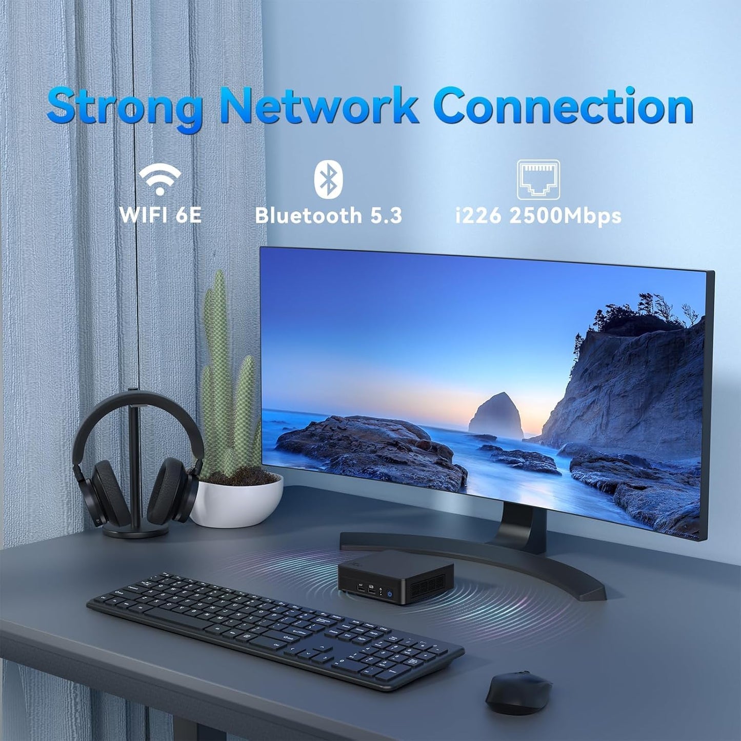 ASUS NUC 13 Pro Slim Mini PC Desktop, Intel Core i5-13420H(4.6GHz) Processor, 16GB RAM, 256GB SSD, 4K Quad Display, USB, HDMI, Thunderbolt, Wi-Fi 6E, Bluetooth, RJ-45, Win11 Pro, MS Office for The Web