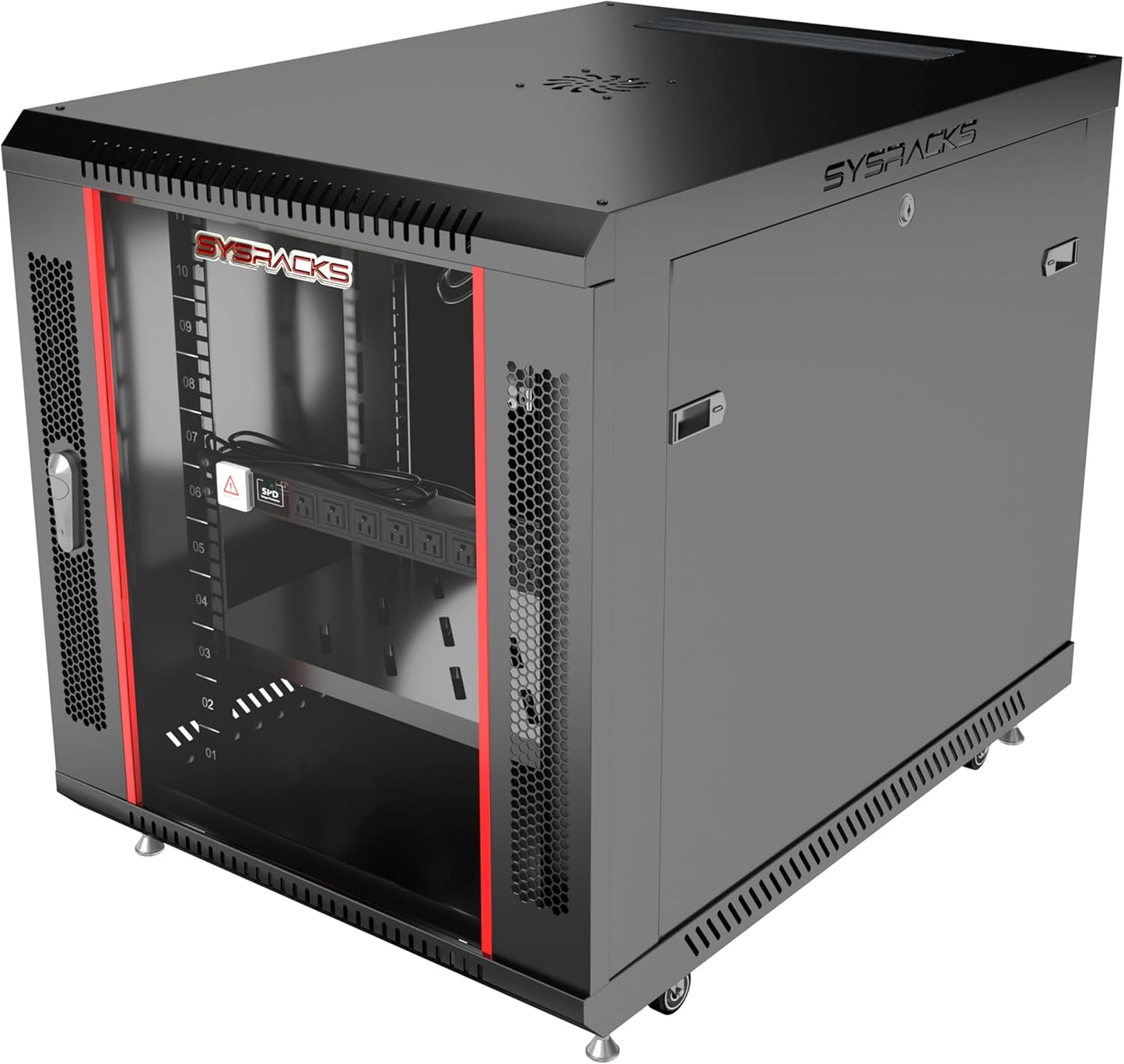 12U Server Rack Cabinet 35" Deep, Pre-Configured Network Enclosure on Wheels with PDU, Fan & Shelf, Lockable IT Rack for Small Business, Office & AV Equipment