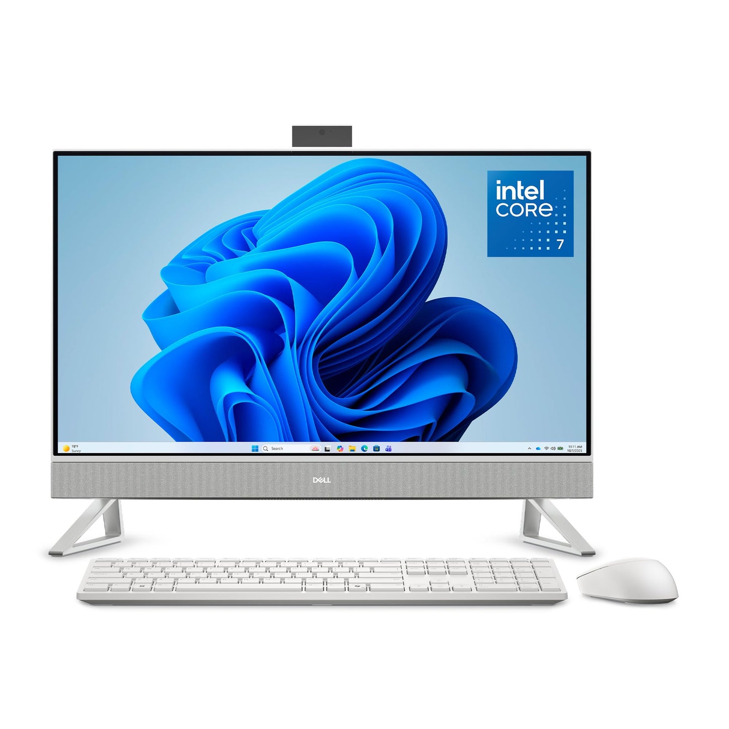 Dell 27 All-in-One Desktop ec27250-27-inch FHD (1920 x 1080) Display, Intel Core 5 Processor 120U, Intel Graphics, 16GB DDR5 RAM, 512GB SSD, Windows 11 Home, Onsite Service - White