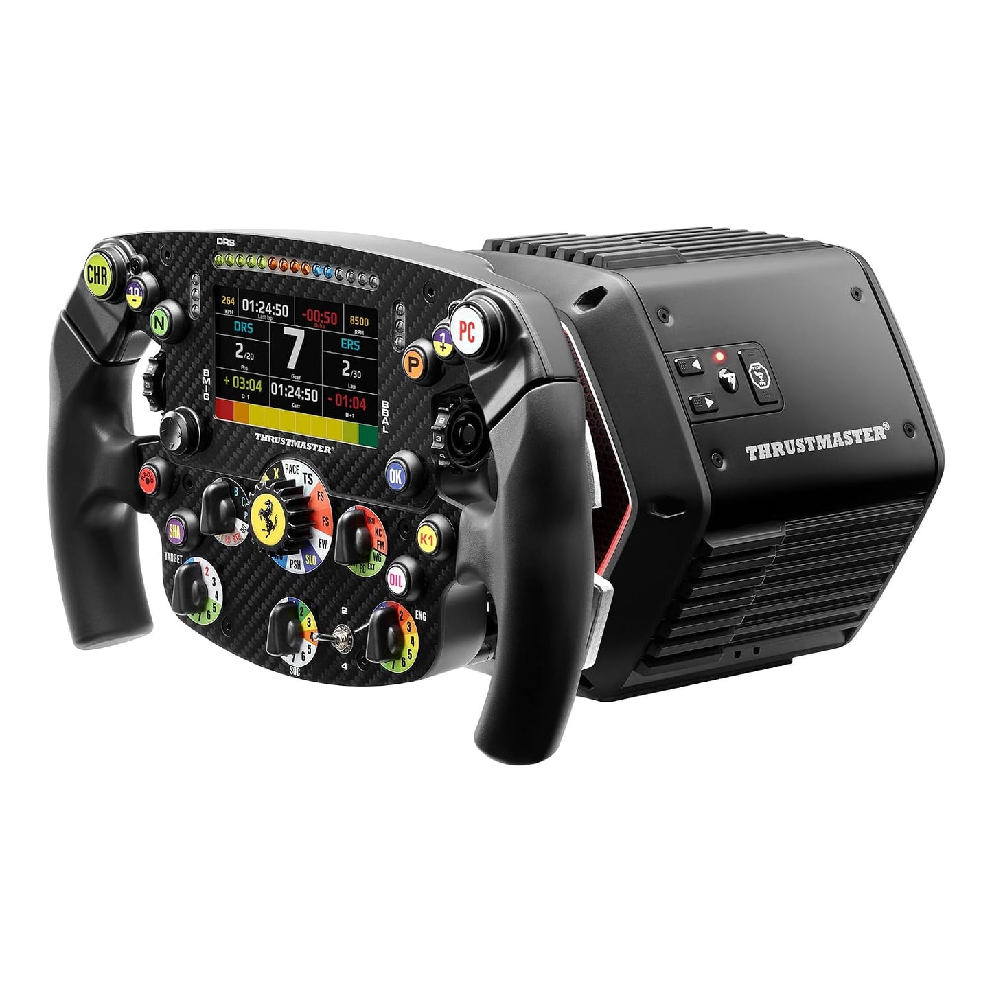 Thrustmaster Formula Wheel Add-On Ferrari SF-25 - PS5, XBOX & PC | Ferrari licensed SF-25 replica, for single-seater, 4.3-in LCD, 25 buttons, 7 encoders, T-Chrono push/pull paddles, 21 LEDs