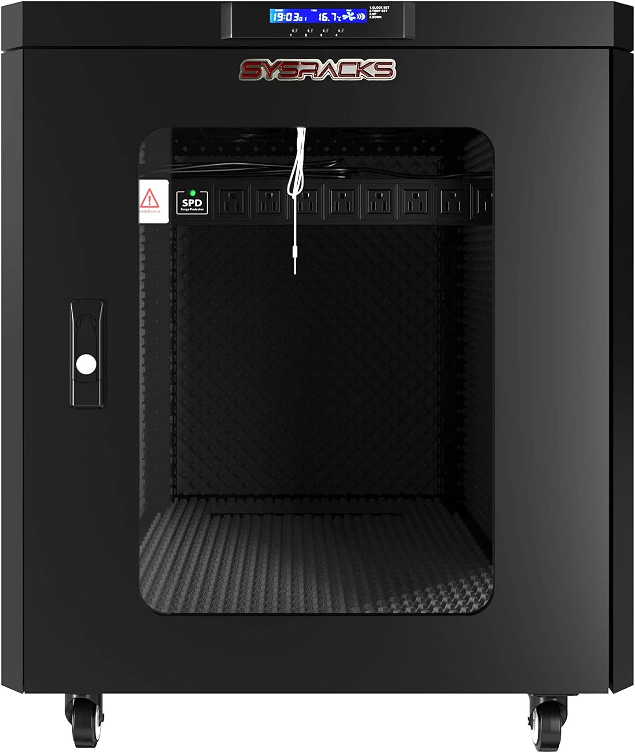 Sysracks Soundproof Server Rack Quiet - Acoustic Sound Proof Cabinet for Servers - Up to 36% Noise Reduction - Locking Server Enclosure - Silent Networking Cabinet - Noise Sound Dampening Box (15U)