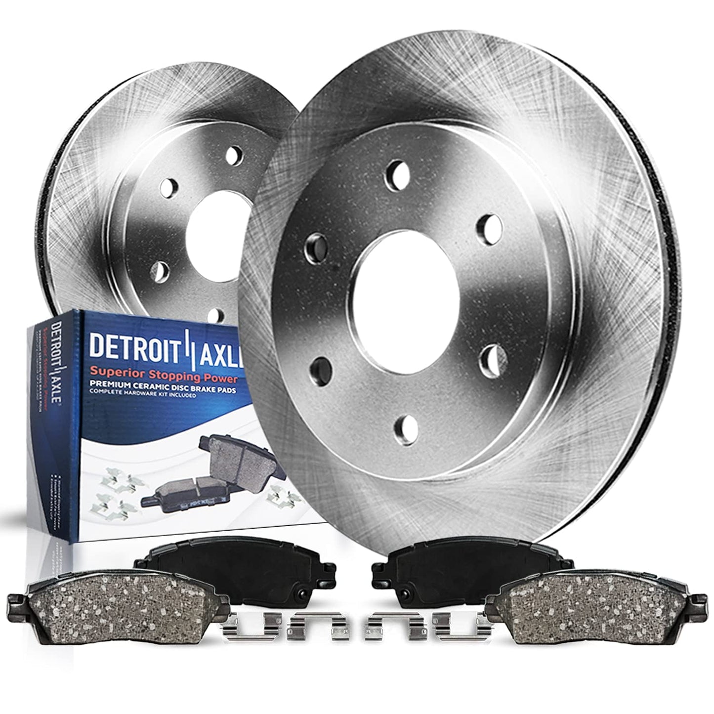 Detroit Axle - Front Brake Kit for Chevy 2012-2017 Sonic 2011-2015 Cruze 2016 Cruze Limited, Disc Brake Rotors Ceramic Brakes Pads Replacement 10.87" inch Front Rotor