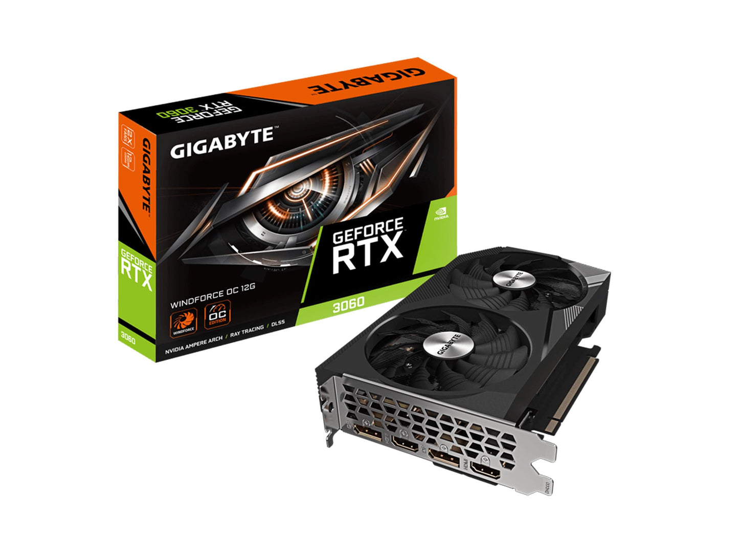 GIGABYTE GeForce RTX 3060 Gaming OC 12G (REV2.0) Graphics Card, 3X WINDFORCE Fans, 12GB 192-bit GDDR6, GV-N3060 Video Card