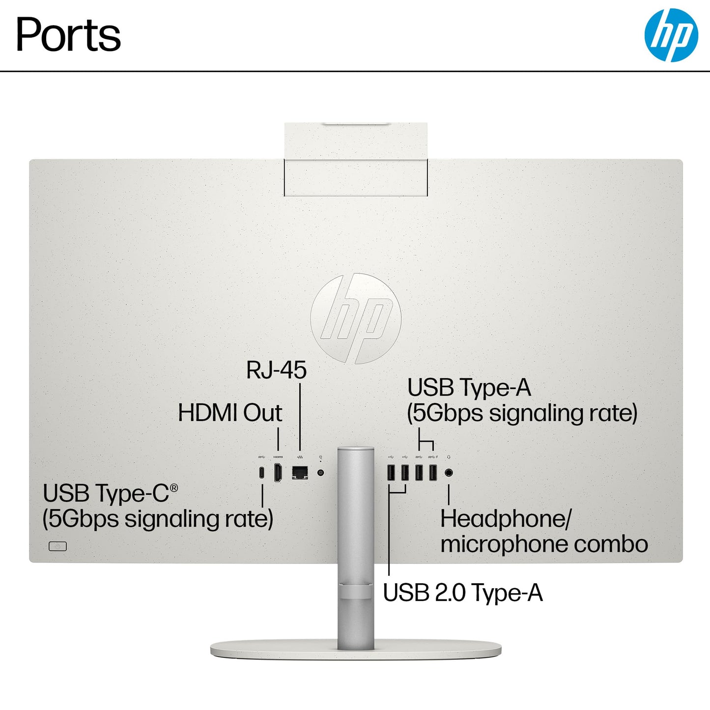 HP 27 inch All-in-One Desktop PC, FHD Display, AMD Ryzen 7 7730U, 32 GB RAM, 1 TB SSD, AMD Radeon Graphics, Windows 11 Home, 27-cr0012 (2024)