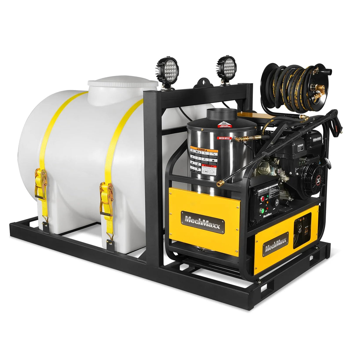 MechMaxx 4000 PSI 4 GPM 420cc 13.4HP E-Start Gas Engine Hot Water Pressure Washer with Hose Reel, Model HPW40D